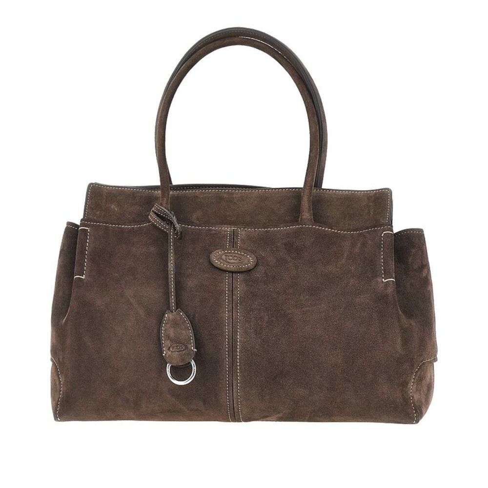 Tods Women Suede Leather Medium Shopping Bag